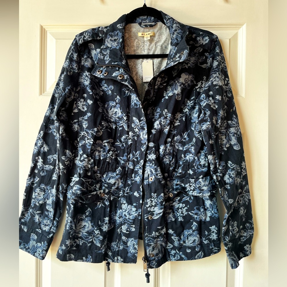 Francesca’s lightweight floral denim jacket